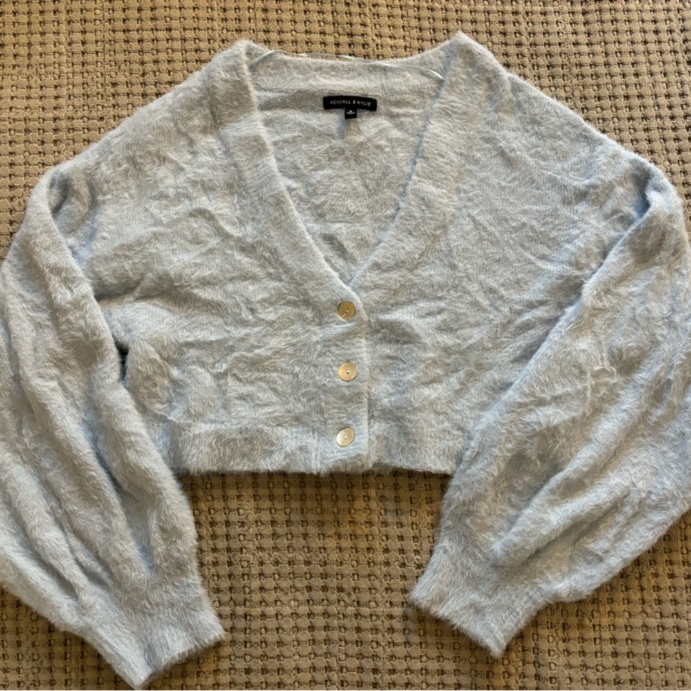 Light Blue Kendall and Kylie Cropped Sweater